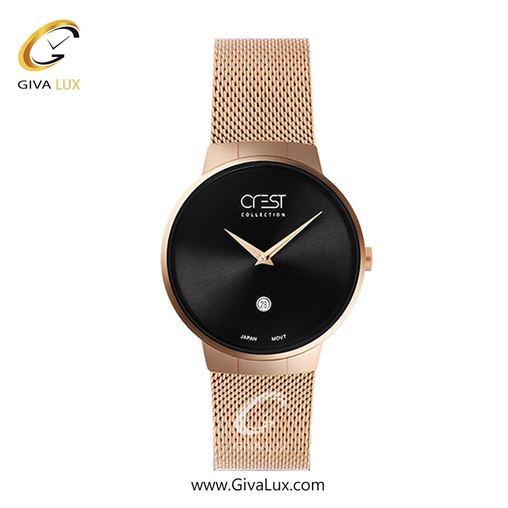 ساعت مچی اورجینال زنانه کرست | Crest  رزگلد | مشکی| مشکی| کد رفرنس Crest 6027-2 6027-3L.jpg