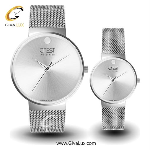 ساعت مچی اورجینال مردانه کرست | Crest نقره ای | نقره ای| نقره ای| کد رفرنس Crest 6028-1