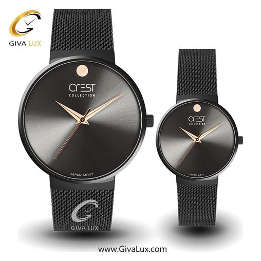 ساعت مچی اورجینال ست کرست | Crest  مشکی | مشکی| مشکی| کد رفرنس Crest 6028-2