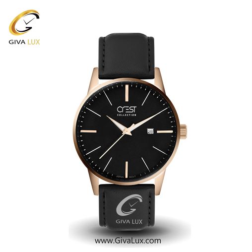 ساعت مچی اورجینال مردانه کرست | Crest رزگلد | مشکی| مشکی| کد رفرنس Crest 6032-3
