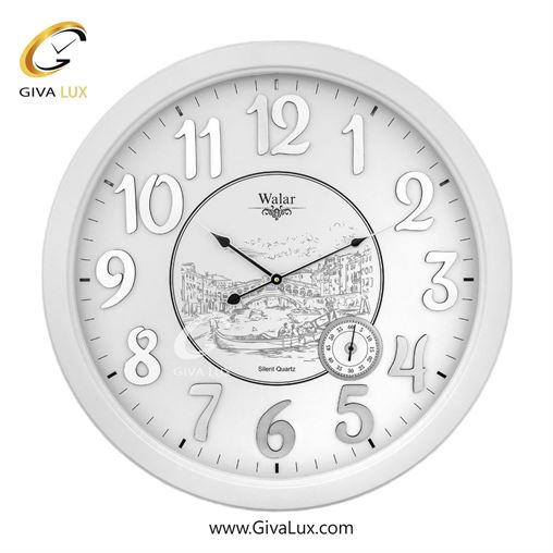 ساعت دیواری اورجینال والار PVC سفید| کد رفرنس 605