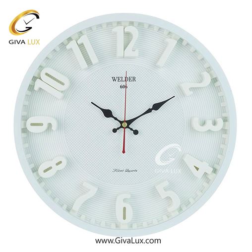 ساعت دیواری اورجینال ولدر PVC سفید| کد رفرنس 606