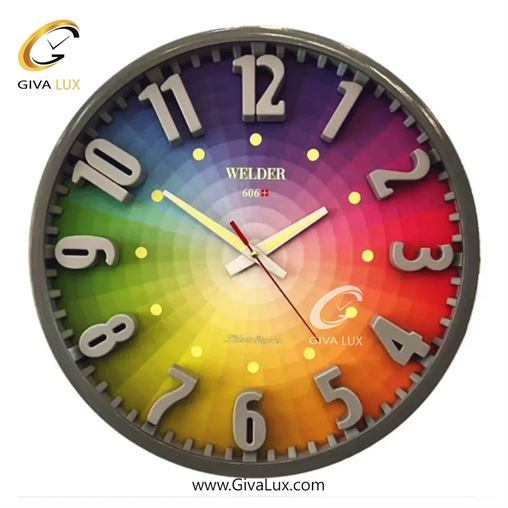 ساعت دیواری اورجینال ولدر PVC طوسی| کد رفرنس 606+