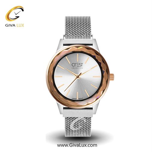 ساعت مچی اورجینال زنانه کرست | Crest رزگلد | نقره ای| نقره ای| کد رفرنس Crest 6091-1