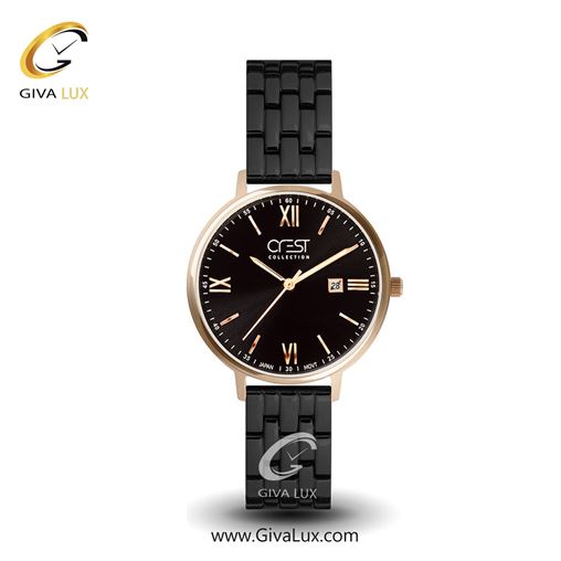 ساعت مچی اورجینال زنانه کرست | Crest  طلایی | طلایی-نقره ای| سفید| کد رفرنس Crest 6106-3 6106-4.jpg