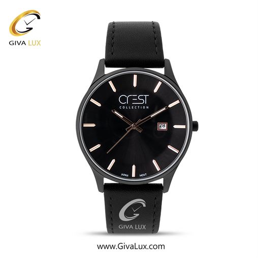 ساعت مچی اورجینال مردانه کرست | Crest مشکی | مشکی| مشکی| کد رفرنس Crest 6136-1