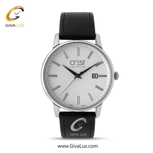 ساعت مچی اورجینال مردانه کرست | Crest  نقره ای | مشکی| نقره ای| کد رفرنس Crest 6140-1