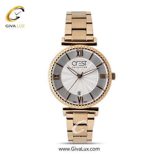ساعت مچی اورجینال زنانه کرست | Crest طلایی | طلایی| نقره ای| کد رفرنس Crest 6148-4