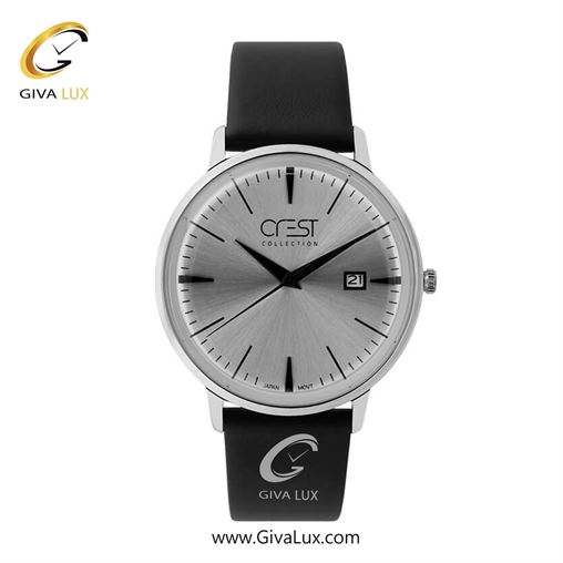 ساعت مچی اورجینال مردانه کرست | Crest  نقره ای | مشکی| نقره ای| کد رفرنس Crest 6180-1