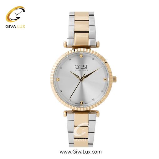 ساعت مچی اورجینال زنانه کرست | Crest طلایی | طلایی-نقره ای| نقره ای| کد رفرنس Crest 6192-4