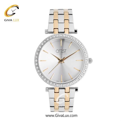 ساعت مچی اورجینال زنانه کرست | Crest نقره ای | طلایی-نقره ای| نقره ای| کد رفرنس Crest 6205-5