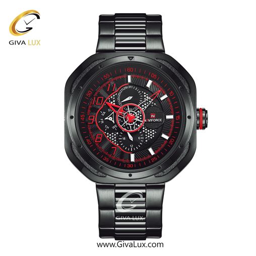 ساعت مچی مردانه بند فلزی مشکی ناوی فورس (نیوی فورس) کد NF9141-B/R/B 622_NF9141-BRB.jpg