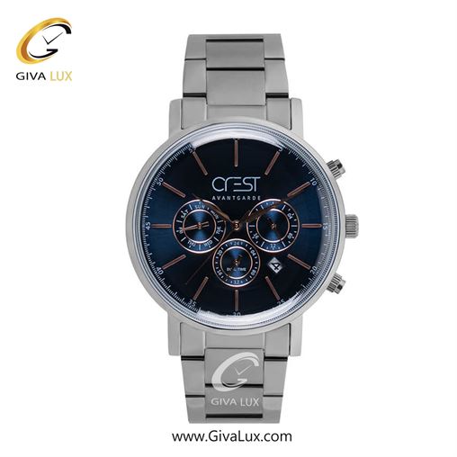 ساعت مچی اورجینال مردانه کرست | Crest سه موتوره فول تایم تیتانیوم | تیتانیوم| سرمه ای| کد رفرنس Crest 6238-4