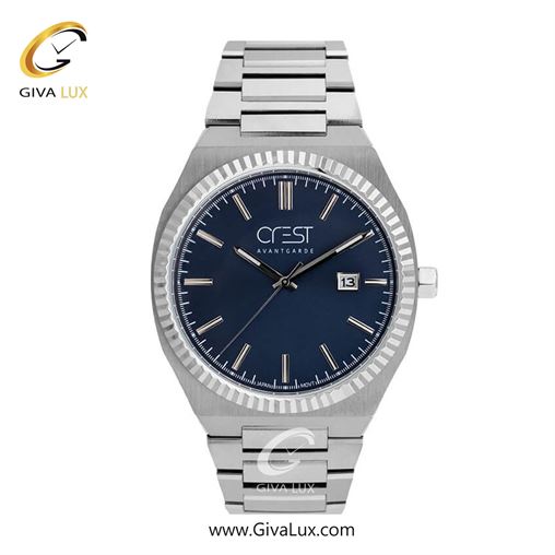 ساعت مچی اورجینال مردانه کرست نقره ای | نقره ای| سرمه ای| کد رفرنس Crest 6242-2