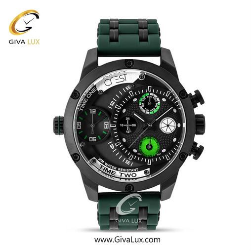 ساعت مچی اورجینال مردانه کرست | Crest دو زمانه مشکی | سبز| مشکی| کد رفرنس Crest 6119-3 6250-1.jpg