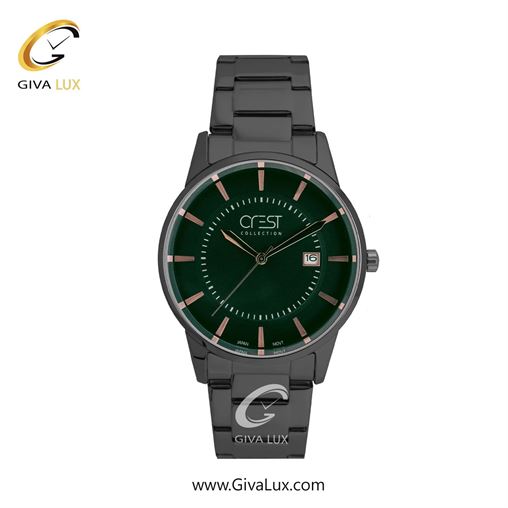 ساعت مچی اورجینال مردانه کرست مشکی | مشکی| سبز یشمی تیره| کد رفرنس Crest 6282-4