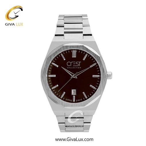 ساعت مچی اورجینال مردانه کرست نقره ای | نقره ای| قهوه ای| کد رفرنس Crest 6283-6
