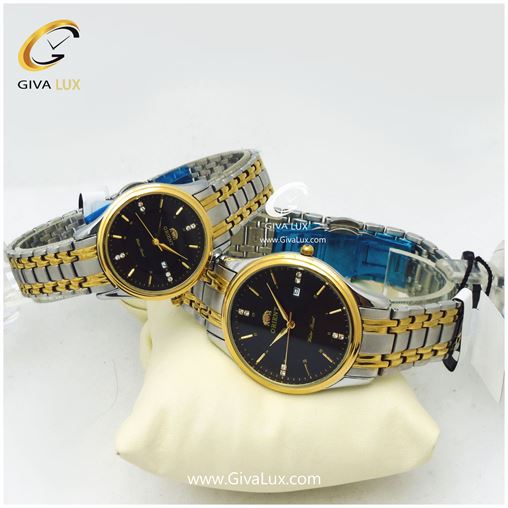 ست ساعت مردانه و زنانه بند دورنگ اورینت 