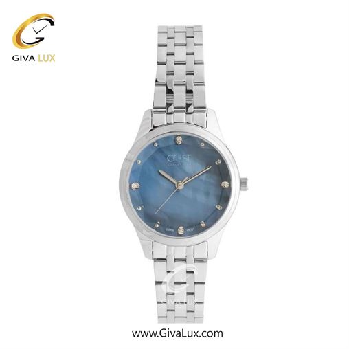 ساعت مچی اورجینال زنانه کرست نقره ای | نقره ای| آبی| کد رفرنس Crest 6297-4