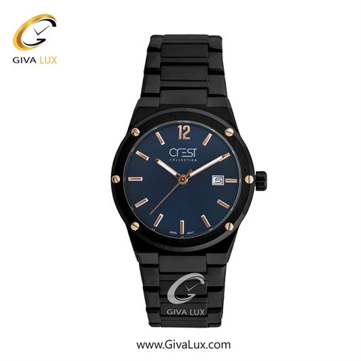 ساعت مچی اورجینال مردانه کرست مشکی | مشکی| سرمه ای| کد رفرنس Crest 6303-3