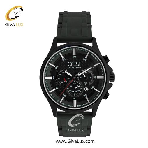 ساعت مچی اورجینال مردانه کرست سه موتوره فول تایم مشکی | مشکی| مشکی| کد رفرنس Crest 6308-1