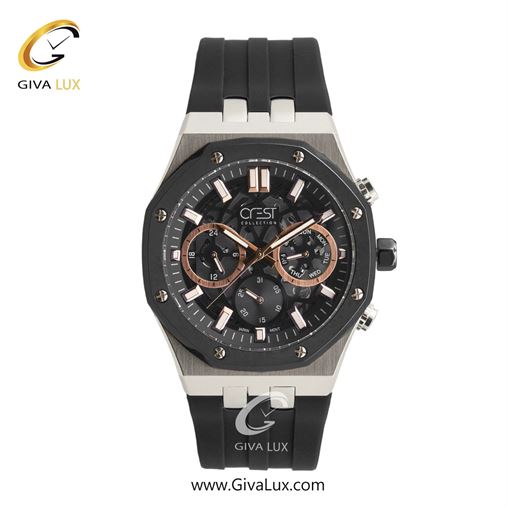 ساعت مچی اورجینال مردانه کرست سه موتوره فول تایم نقره ای-مشکی | مشکی| مشکی| کد رفرنس Crest 6313-1