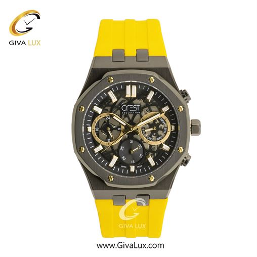 ساعت مچی اورجینال مردانه کرست سه موتوره فول تایم تیتانیوم | زرد| دودی|تیتانیوم| کد رفرنس Crest 6313-4