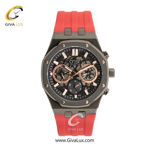 ساعت مچی اورجینال مردانه کرست سه موتوره فول تایم تیتانیوم | قرمز| دودی|تیتانیوم| کد رفرنس Crest 6313-6
