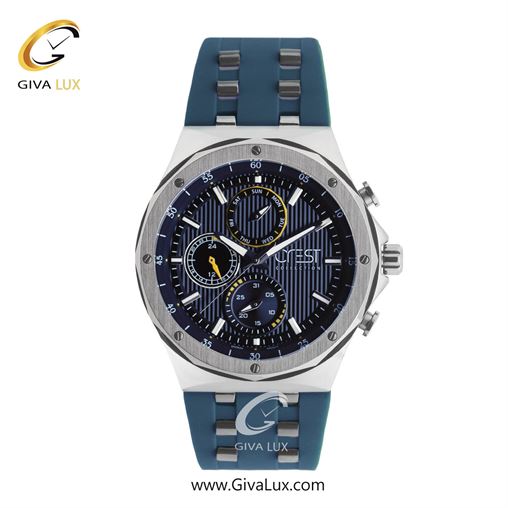 ساعت مچی اورجینال مردانه کرست سه موتوره فول تایم نقره ای | سرمه ای| سرمه ای| کد رفرنس Crest 6316-3