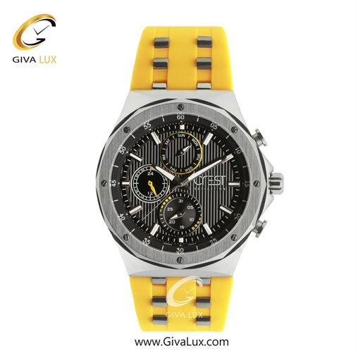 ساعت مچی اورجینال مردانه کرست سه موتوره فول تایم نقره ای | زرد| مشکی| کد رفرنس Crest 6316-4