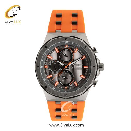 ساعت مچی اورجینال مردانه کرست سه موتوره فول تایم تیتانیوم | نارنجی| دودی|تیتانیوم| کد رفرنس Crest 6316-6