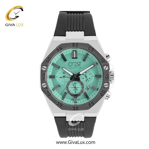 ساعت مچی اورجینال مردانه کرست سه موتوره فول تایم نقره ای-تیتانیوم | مشکی| سبزآبی| کد رفرنس Crest 6322-1