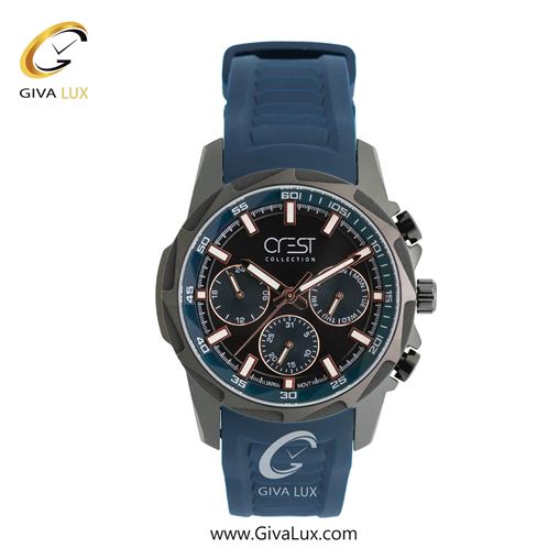 ساعت مچی اورجینال مردانه کرست سه موتوره فول تایم تیتانیوم | سرمه ای| مشکی| کد رفرنس Crest 6323-3