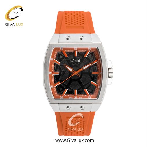ساعت مچی اورجینال مردانه کرست نقره ای | نارنجی| مشکی| کد رفرنس Crest 6324-4