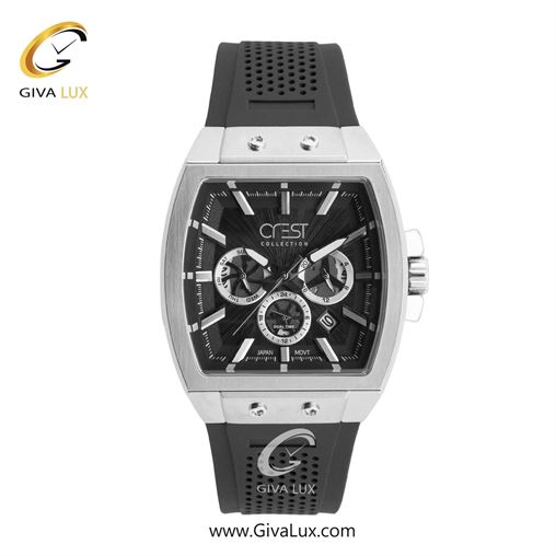 ساعت مچی اورجینال مردانه کرست سه موتوره فول تایم نقره ای | مشکی| مشکی| کد رفرنس Crest 6325-1