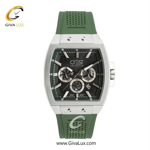 ساعت مچی اورجینال مردانه کرست سه موتوره فول تایم نقره ای | سبز| مشکی| کد رفرنس Crest 6325-2