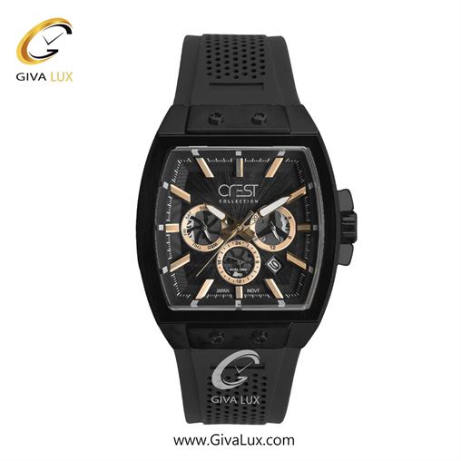ساعت مچی اورجینال مردانه کرست سه موتوره فول تایم مشکی | مشکی| مشکی| کد رفرنس Crest 6325-3