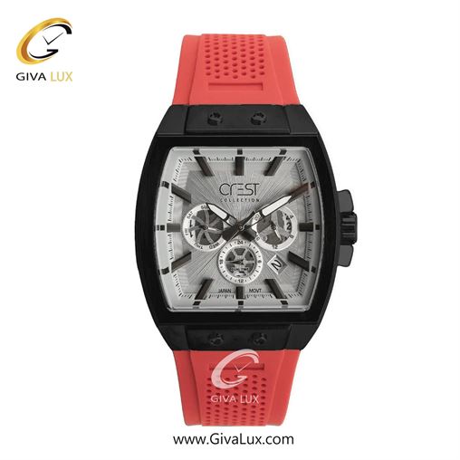 ساعت مچی اورجینال مردانه کرست سه موتوره فول تایم مشکی | قرمز| نقره ای| کد رفرنس Crest 6325-4