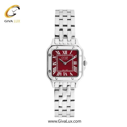 ساعت مچی اورجینال زنانه کرست نقره ای | نقره ای| قرمز| کد رفرنس Crest 6326-7
