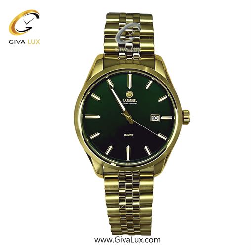 ساعت مچی اورجینال مردانه کوبل | COBEL  طلایی | طلایی| سبز یشمی تیره| کد رفرنس 6474G 6474G-1.jpg