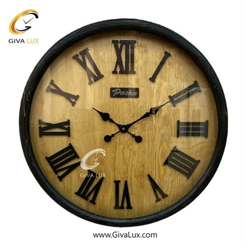 ساعت دیواری اورجینال پاشا چوب مشکی| کد رفرنس 6510M