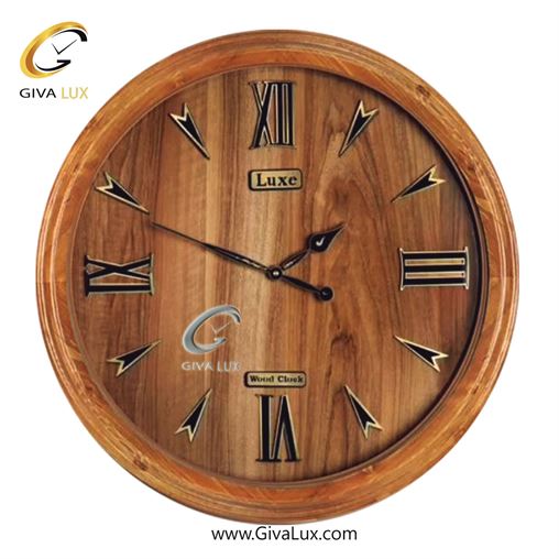 ساعت دیواری چوب لوکس عرض قاب 65 سانتیمتر | گردویی | کد رفرنس 6512