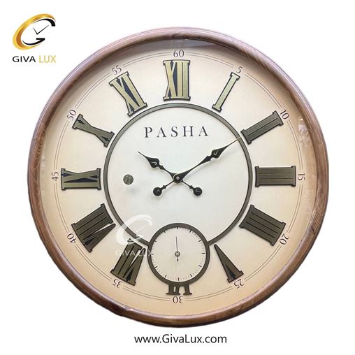 ساعت دیواری اورجینال پاشا چوب قهوه ای| کد رفرنس 653