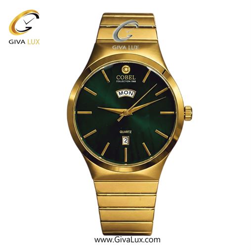 ساعت مچی اورجینال مردانه کوبل | COBEL  طلایی | طلایی| سبز یشمی تیره| کد رفرنس 6533G 6533G-1.jpg