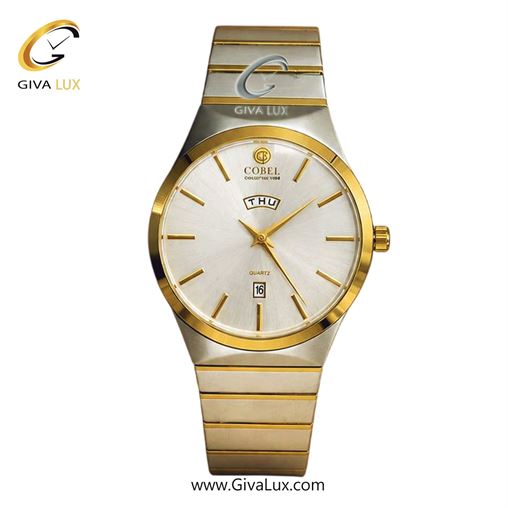 ساعت مچی اورجینال مردانه کوبل | COBEL  نقره ای-طلایی | طلایی-نقره ای| سفید| کد رفرنس 6533G 6533G-2.jpg