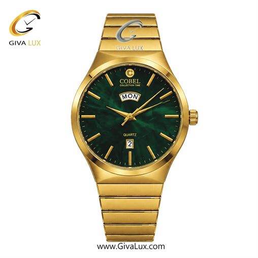 ساعت مچی اورجینال مردانه کوبل | COBEL  طلایی | طلایی| سبز یشمی تیره| کد رفرنس 6533G 6533G_1.jpg