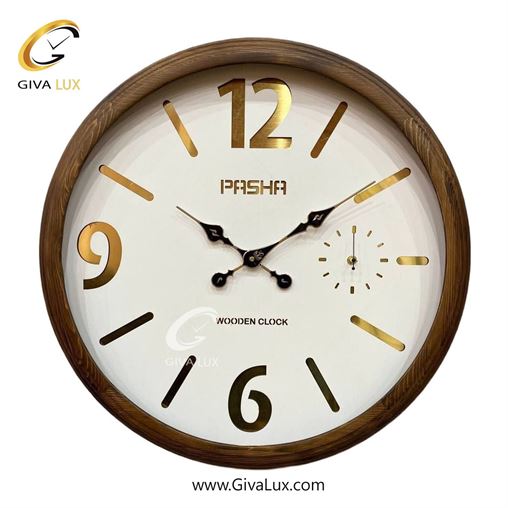 ساعت دیواری اورجینال پاشا چوب قهوه ای| کد رفرنس 655