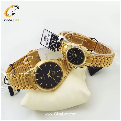 ست ساعت مردانه و زنانه طلایی اورینت 