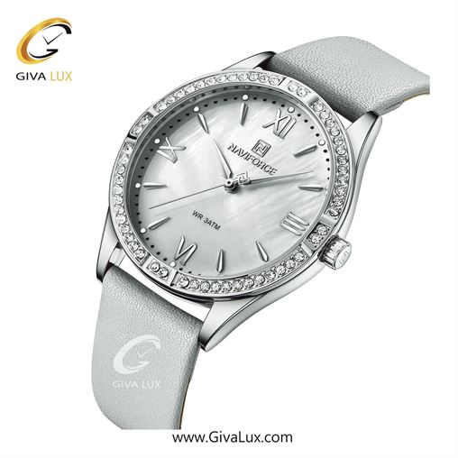 ساعت مچی زنانه بند چرمی دورنگین ناوی فورس (نیوی فورس) NF5038 S/W 660_5038SS2.jpg