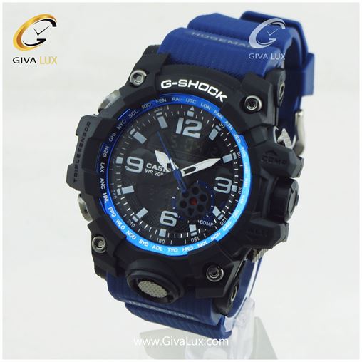 ساعت مچی دو زمانه کاسیو جی شاک با بند آبی